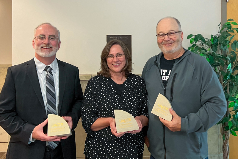 20 years of service: Dr. Vernon Hoffman, Tracy Broadwater, Doug Muse