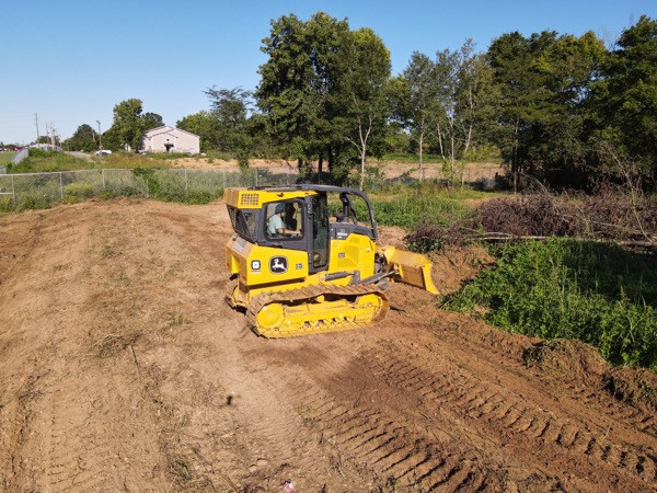 Bulldozer in dirt