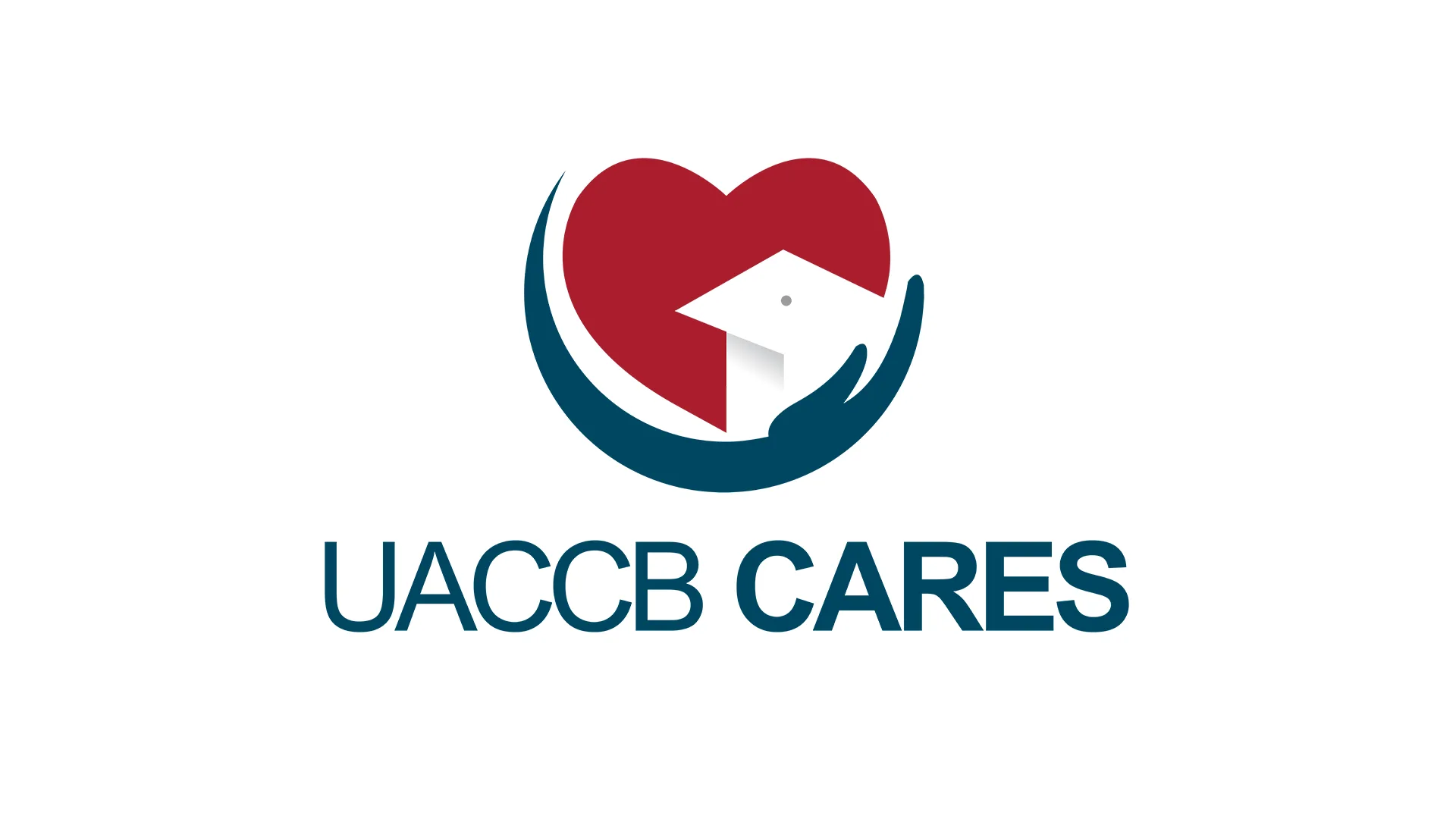UACCB Cares logo showing a graduation cap inside a heart cradled by hands.